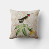 星喉ハミングバードヴィンテージグランジ枕 クッション (裏面)