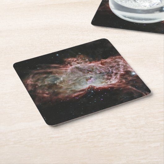 星団は炎の星雲の中心にある。 スクエアペーパーコースター (アングル)