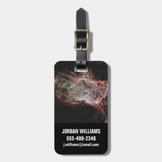 星団は炎の星雲の中心にある。 ラゲッジタグ (正面縦)