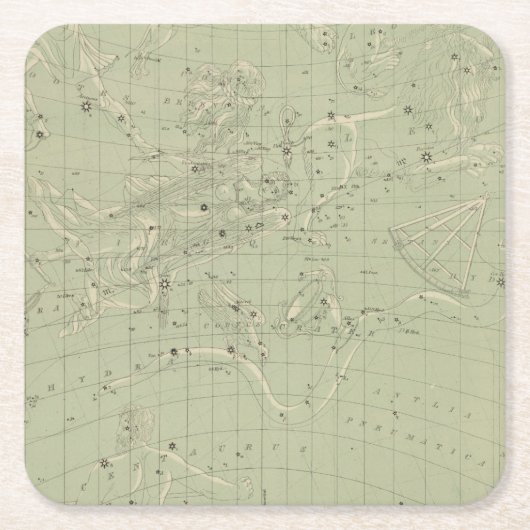 星図 スクエアペーパーコースター (正面)