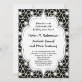 星夜のエレガントアートデコスターバーストパターン 招待状 (裏面)