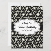 星夜のエレガントアートデコスターバーストパターン 招待状 (正面)