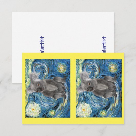 星夜のコアラ、絶滅危惧種 (正面/裏面)