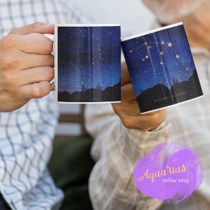 星夜のゴールドアクエリアス星座 コーヒーマグカップ