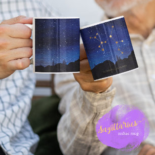 星夜のゴールド射手座星座 コーヒーマグカップ