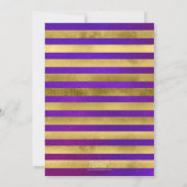 星夜のパープル・ウォーターカラー・フォックス・ゴールド学校ダンス 招待状 (裏面)