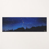 星夜の木と金の蟹座コンステレーション ヨガマット (正面(横))