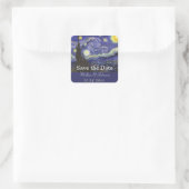 星夜の結婚式は日付を保存 スクエアシール (バッグ)