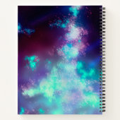 星夜 空 夜空 紫 緑 銀河 ノートブック (裏面)