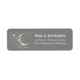 星天神秘的な灰色の夜空 ラベル