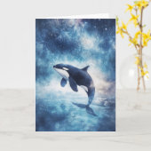 星威厳のあるの間で上昇するオルカ カード (黄色い花)