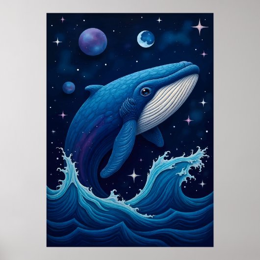 星威厳のあるを飛び散るコズミッククジラ ポスター (正面)