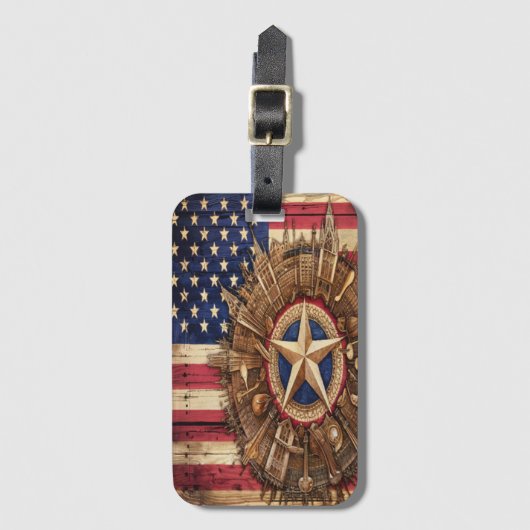 星威厳のある旗 ラゲッジタグ (正面縦)