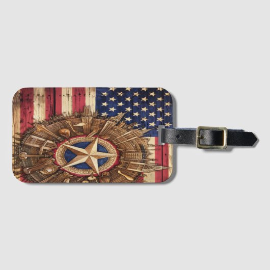 星威厳のある旗 ラゲッジタグ (正面横)