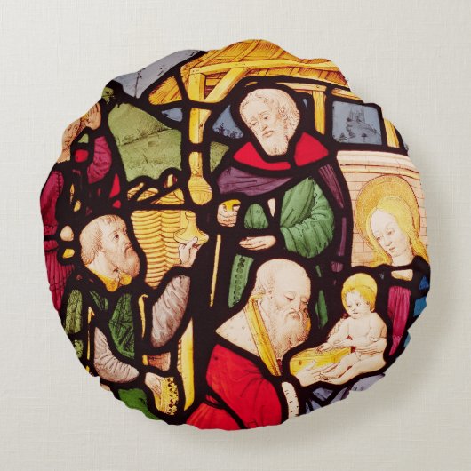 星学者の崇敬を描写する窓 ラウンドクッション (裏面)