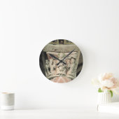 星学者の崇敬、柱頭(石) ラウンド壁時計 (ホーム)