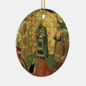 星学者の崇敬、predellaの窓ガラスからの詳細 セラミックオーナメント (右)