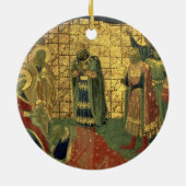 星学者の崇敬、predellaの窓ガラスからの詳細 セラミックオーナメント (裏面)