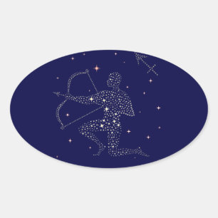 星射手座 楕円形シール