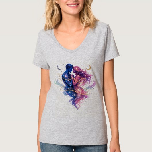星屑と運命の宇宙的な抱擁 Tシャツ (正面)