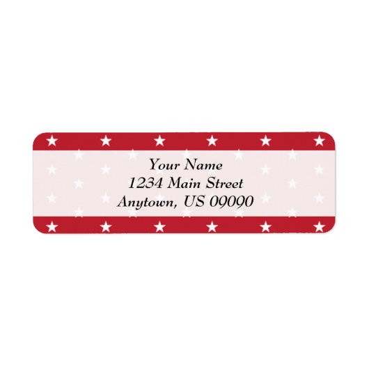 星差出人住所ラベル（赤） ラベル (正面)