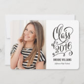 星年編集可能文字色卒業ホワイト 招待状 (正面)