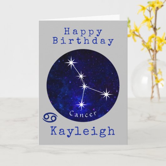 星座がんのホロスコープカード カード (黄色い花)
