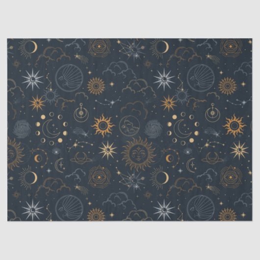 星座と太陽と月の魔法のベクトル マジック 薄葉紙 (正面)
