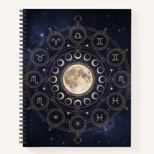 星座と月の満ち欠けの天体ジャーナル ノートブック (正面)
