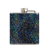 星座のアクエリアスの(占星術の)十二宮図の金ゴールドのアワビ フラスク (裏面)