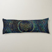 星座のトーラスの(占星術の)十二宮図の金ゴールドのアワビ ボディピロー (裏面)