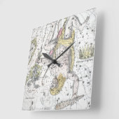 星座のプレートVIIIの地図 スクエア壁時計 (傾斜)