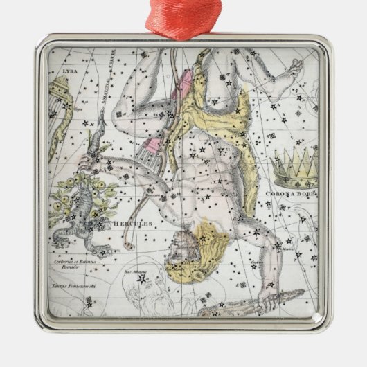 星座のプレートVIIIの地図 メタルオーナメント (正面)