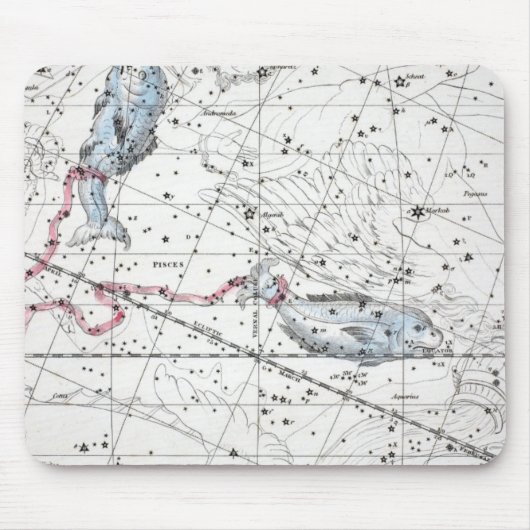 星座のプレートXXIIの地図 マウスパッド (正面)