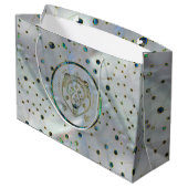 星座のレオの(占星術の)十二宮図の金ゴールドのアワビ ラージペーパーバッグ (裏面アングル)