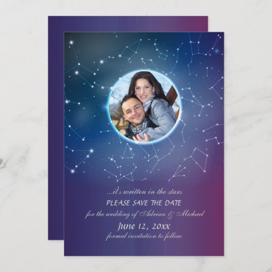 星座の写真発表 招待状 (正面/裏面)