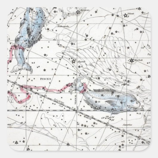 星座の地図プレート22 スクエアシール (正面)