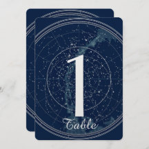 星座の夜空のウェディングテーブルナンバー