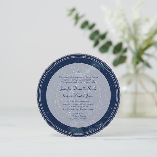 星座の夜空のウェディング 招待状 (スタンド正面)