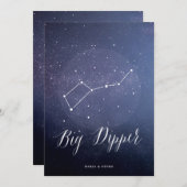 星座の天体テーブル番号の大きな北斗星 招待状 (正面/裏面)