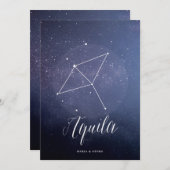 星座の天体テーブル番号アクラ 招待状 (正面/裏面)