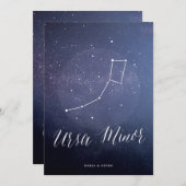 星座の天体テーブル番号Ursa Minor 招待状 (正面/裏面)