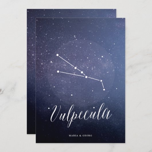 星座の星座番号Vulpelcula 招待状 (正面/裏面)