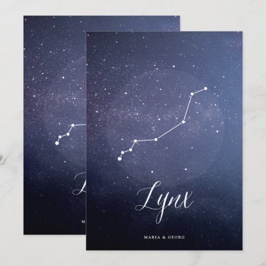 星座の星表番号Lynx 招待状 (正面/裏面)