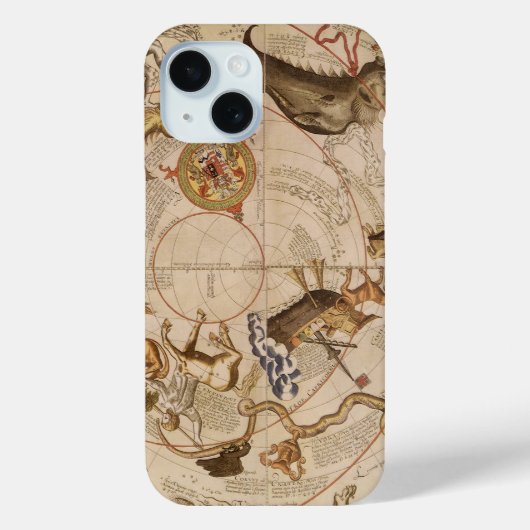 星座の星 南天の空 ヴィンテージ天文学 Case-Mate iPhoneケース (裏面)