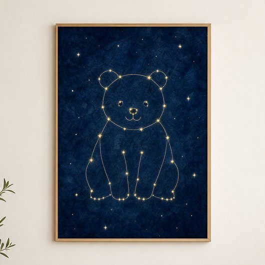 星座の熊 水彩画 天体 ポスター