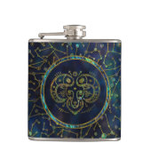 星座の牡羊座の(占星術の)十二宮図の金ゴールドのアワビ フラスク (正面)