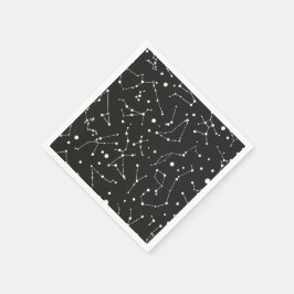 星座の白と黒 スタンダードカクテルナプキン