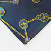 星座の魚類の(占星術の)十二宮図の金ゴールドのアワビ フリースブランケット (角)