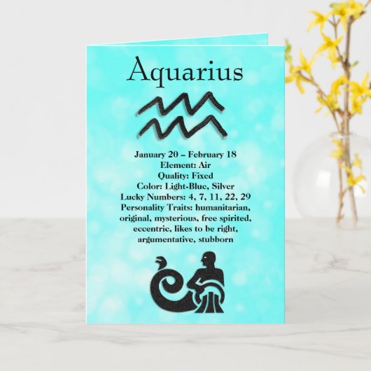 星座アクエリアス ホロスコープ 十二星座 カード (黄色い花)